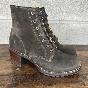Frye Sabrina Lace Suede Womens 9 M Leather 611030 Boots USA Green Arch $448